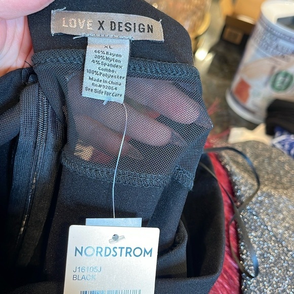 NWT Off-the-Shoulder Mesh Panel Bodycon Dress Size XL - Picture 3 of 6